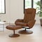 Flash Furniture Poppy Massaging Multi-Position Plush Recliner w/Side Pocket and Ottoman in Brown LeatherSoft BT-7672-MASSAGE-CGN-GG - alternate 1